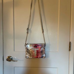 T Justice kids purse, sequence, silver, multicolored